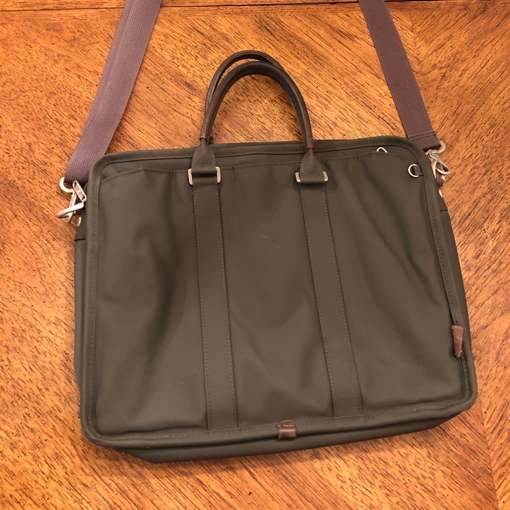 Laptop Briefcase Nylon and Leather Bag